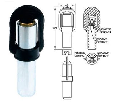 DIN / Hella Pole Mount for Beacons – Part # PM05