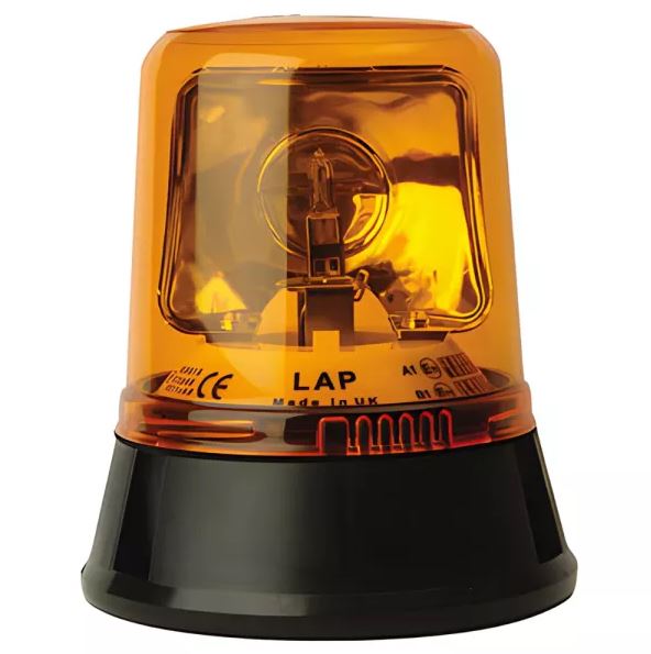 LAP254 12v 3 Bolt Amber Rotating Beacon